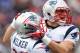 ORCHARD PARK, NY - DECEMBER 26: Wes Welker #83 and Rob Gronkowski #87 of the New England Patriots celebrate Gronkowski's touchdown in the first half against the Buffalo Bills at Ralph Wilson Stadium on December 26, 2010 in Orchard Park, New York. (Photo by Rick Stewart/Getty Images)
