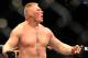 LAS VEGAS - JULY 11: Brock Lesnar reacts after knocking out Frank Mir during their heavyweight title bout during UFC 100 on July 11, 2009 in Las Vegas, Nevada. (Photo by Jon Kopaloff/Getty Images)