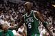 MIAMI, FL - JUNE 09: Kevin Garnett #5 of the Boston Celtics is taken out of the game in the second quarter against the Miami Heat in Game Seven of the Eastern Conference Finals in the 2012 NBA Playoffs on June 9, 2012 at American Airlines Arena in Miami, Florida. NOTE TO USER: User expressly acknowledges and agrees that, by downloading and or using this photograph, User is consenting to the terms and conditions of the Getty Images License Agreement. (Photo by Mike Ehrmann/Getty Images)