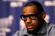 MIAMI, FL - JUNE 09: LeBron James #6 of the Miami Heat speaks with the media after beating the Boston Celtics in Game Seven of the Eastern Conference Finals in the 2012 NBA Playoffs at American Airlines Arena on June 9, 2012 in Miami, Florida. (Photo by Mike Ehrmann/Getty Images)