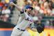 NEW YORK, NY - JUNE 18: R.A. Dickey #43 of the New York Mets pitches in the first-inning against the Baltimore Orioles at CitiField on June 18, 2012 in the Flushing neighborhood of the Queens borough of New York City. (Photo by Mike Stobe/Getty Images)