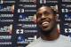 FOXBORO, MA - MAY 11: Chandler Jones #37 of the New England Patriots speaks during a press conference before the start of the 2012 Rookie Mini Camp at Gillette Stadium on May 11, 2012 in Foxboro, Massachusetts. (Photo by Jim Rogash/Getty Images)