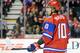 CALGARY, CANADA - JANUARY 5: Nail Yakupov #10 of Team Russia waits for a face-off during the 2012 World Junior Hockey Championship Gold Medal game against Team Sweden at the Scotiabank Saddledome on January 5, 2012 in Calgary, Alberta, Canada. Team Sweden defeated Team Russia 1-0 in overtime. (Photo by Richard Wolowicz/Getty Images)