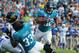 JACKSONVILLE, FL - JANUARY 01: Running back Maurice Jones-Drew #32 of the Jacksonville Jaguars rushes upfield against the Indianapolis Colts January 1, 2012 at EverBank Field in Jacksonville, Florida. (Photo by Al Messerschmidt/Getty Images)