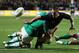 HAMILTON, NEW ZEALAND - JUNE 23: Aaron Cruden of the All Blacks offloads the ball during the International Test Match between New Zealand and Ireland at Waikato Stadium on June 23, 2012 in Hamilton, New Zealand. (Photo by Hannah Johnston/Getty Images)