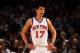NEW YORK, NY - MARCH 20: Jeremy Lin #17 of the New York Knicks looks on against the Toronto Raptors at Madison Square Garden on March 20, 2012 in New York City. NOTE TO USER: User expressly acknowledges and agrees that, by downloading and or using this photograph, User is consenting to the terms and conditions of the Getty Images License Agreement. (Photo by Chris Chambers/Getty Images)