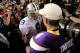 MINNEAPOLIS - JANUARY 17: Quarterback Tony Romo #9 of the Dallas Cowboys congratulates quarterback Brett Favre #4 of the Minnesota Vikings on their 34-3 victory during the NFC Divisional Playoff Game at Hubert H. Humphrey Metrodome on January 17, 2010 in Minneapolis, Minnesota. (Photo by Chris McGrath/Getty Images)