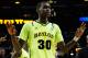 ATLANTA, GA - MARCH 23: Quincy Miller #30 of the Baylor Bears cleebrates during their 75 to 70 win over the Xavier Musketeers during the 2012 NCAA Men's Basketball South Regional Semifinal game at the Georgia Dome on March 23, 2012 in Atlanta, Georgia. (Photo by Kevin C. Cox/Getty Images)