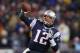 FOXBORO, MA - JANUARY 14: Tom Brady #12 of the New England Patriots throws a pass against the Denver Broncos during their AFC Divisional Playoff Game at Gillette Stadium on January 14, 2012 in Foxboro, Massachusetts. (Photo by Elsa/Getty Images)