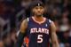 PHOENIX, AZ - FEBRUARY 15: Josh Smith #5 of the Atlanta Hawks during the NBA game against the Phoenix Suns at US Airways Center on February 15, 2012 in Phoenix, Arizona. The Hawks defeated the Suns 101-99. NOTE TO USER: User expressly acknowledges and agrees that, by downloading and or using this photograph, User is consenting to the terms and conditions of the Getty Images License Agreement. (Photo by Christian Petersen/Getty Images)