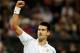 LONDON, ENGLAND - JUNE 27: Novak Djokovic of Serbia celebrates match point during his Gentlemen's Singles second round match against Ryan Harrison of USA on day three of the Wimbledon Lawn Tennis Championships at the All England Lawn Tennis and Croquet Club on June 27, 2012 in London, England. (Photo by Paul Gilham/Getty Images)
