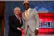 NEWARK, NJ - JUNE 28: Dion Waiters of Syracuse greets NBA Commissioner David Stern (L) after he was selected number four overall by the the Cleveland Cavaliers during the first round of the 2012 NBA Draft at Prudential Center on June 28, 2012 in Newark, New Jersey. NOTE TO USER: User expressly acknowledges and agrees that, by downloading and/or using this Photograph, user is consenting to the terms and conditions of the Getty Images License Agreement. (Photo by Elsa/Getty Images)