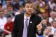 ST LOUIS, MO - MARCH 25: Injured point guard Kendall Marshall #5 of the North Carolina Tar Heels supports his teammates from the bench against the Kansas Jayhawks during the 2012 NCAA Men's Basketball Midwest Regional Final at Edward Jones Dome on March 25, 2012 in St Louis, Missouri. (Photo by Andy Lyons/Getty Images)