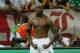 Mario Balotelli celebrating after his second goal against Germany in the Euro 2012 semifinal.