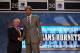 NEWARK, NJ - JUNE 28: Anthony Davis (R) of the Kentucky Wildcats greets NBA Commissioner David Stern (L) after he was selected number one overall by the New Orleans Hornets during the first round of the 2012 NBA Draft at Prudential Center on June 28, 2012 in Newark, New Jersey. NOTE TO USER: User expressly acknowledges and agrees that, by downloading and/or using this Photograph, user is consenting to the terms and conditions of the Getty Images License Agreement. (Photo by Elsa/Getty Images)