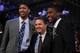 Picks no. 1 and no. 2 posing with their college coach.