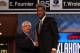 NEWARK, NJ - JUNE 28: Perry Jones III (R) of the Baylor Bears greets NBA Commissioner David Stern (L) after he was selected number twenty-eight overall by the Oklahoma City Thunder during the first round of the 2012 NBA Draft at Prudential Center on June 28, 2012 in Newark, New Jersey. NOTE TO USER: User expressly acknowledges and agrees that, by downloading and/or using this Photograph, user is consenting to the terms and conditions of the Getty Images License Agreement. (Photo by Elsa/Getty Images)