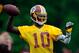 ASHBURN, VA - MAY 06: Robert Griffin III #10 of the Washington Redskins practices during the Washington Redskins rookie minicamp on May 6, 2012 in Ashburn, Virginia. (Photo by Patrick McDermott/Getty Images)