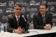MINNEAPOLIS, MN - JUNE 24: General Manager Kevin Cheveldayoff (R) of the Winnipeg franchise of the National Hockey League introduces Claude Noel (L) as their new head coach at the Westin Hotel on June 23, 2011 in Minneapolis, Minnesota. (Photo by Bruce Bennett/Getty Images)