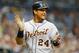 ST. PETERSBURG, FL - JULY 1: Infielder Miguel Cabrera #24 of the Detroit Tigers claps after scoring a run against the Tampa Bay Rays July 1, 2012 at Tropicana Field in St. Petersburg, Florida. The Tigers won 5 - 3. (Photo by Al Messerschmidt/Getty Images)