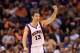 PHOENIX, AZ - APRIL 25: Steve Nash #13 of the Phoenix Suns reacts during the NBA game against the San Antonio Spurs at US Airways Center on April 25, 2012 in Phoenix, Arizona. The Spurs defeated the Suns 110-106. NOTE TO USER: User expressly acknowledges and agrees that, by downloading and or using this photograph, User is consenting to the terms and conditions of the Getty Images License Agreement. (Photo by Christian Petersen/Getty Images)