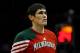 NEWARK, NJ - MARCH 12: Ersan Ilyasova #7 of the Milwaukee Bucks looks on during warm ups against the New Jersey Nets at Prudential Center on March 12, 2012 in Newark, New Jersey. NOTE TO USER: User expressly acknowledges and agrees that, by downloading and or using this photograph, User is consenting to the terms and conditions of the Getty Images License Agreement. (Photo by Chris Chambers/Getty Images)