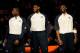 PHOENIX - FEBRUARY 15: (L-R) Dwyane Wade, LeBron James and Kobe Bryant, members of the women's and men's gold medal winning USA Olympic basketball teams, wave to the crowd during half time of the 58th NBA All-Star Game, part of 2009 NBA All-Star Weekend at US Airways Center on February 15, 2009 in Phoenix, Arizona. NOTE TO USER: User expressly acknowledges and agrees that, by downloading and or using this photograph, User is consenting to the terms and conditions of the Getty Images License Agreement. (Photo by Ronald Martinez/Getty Images)