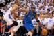 OKLAHOMA CITY, OK - APRIL 30: Jason Terry #31 of the Dallas Mavericks drives on Russell Westbrook #0 of the Oklahoma City Thunder in Game Two of the Western Conference Quarterfinals in the 2012 NBA Playoffs on April 30, 2012 at the Chesapeake Energy Arena in Oklahoma City, Oklahoma. Oklahoma City defeated Dallas 102-99. NOTE TO USER: User expressly acknowledges and agrees that, by downloading and or using the photograph, User is consenting to the terms and conditions of the Getty Images License Agreement. (Photo by Brett Deering/Getty Images)