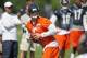 LAKE FOREST, IL - JUNE 12: Jay Cutler #6 of the Chicago Bears works out during a minicamp practice at Halas Hall on June 12, 2012 in Lake Forest, Illinois. (Photo by Jonathan Daniel/Getty Images)