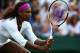 LONDON, ENGLAND - JULY 04: Serena Williams of the USA looks on during her Ladies' Doubles third round match alongside sister Venus Williams against Maria Kirilenko and Nadia Petrova of Russia on day nine of the Wimbledon Lawn Tennis Championships at the All England Lawn Tennis and Croquet Club on July 4, 2012 in London, England. (Photo by Paul Gilham/Getty Images)
