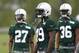 FLORHAM PARK, NJ - MAY 04: Demario Davis #49 of the New York Jets works out during the Jets Rookie Minicamp on May 4, 2012 in Florham Park, New Jersey. (Photo by Jeff Zelevansky/Getty Images)