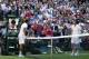 LONDON, ENGLAND - JULY 06: Andy Murray (R) of Great Britain celebrates after his Gentlemen's Singles semi final match against Jo-Wilfried Tsonga of France on day eleven of the Wimbledon Lawn Tennis Championships at the All England Lawn Tennis and Croquet Club on July 6, 2012 in London, England. (Photo by Julian Finney/Getty Images)