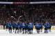 DENVER, CO - MARCH 20: The Colorado Avalanche celebrate their 2-1 overtime win against the Calgary Flames at Pepsi Center on March 20, 2012 in Denver, Colorado. (Photo by Doug Pensinger/Getty Images)