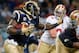 ST. LOUIS, MO - JANUARY 1: Running back Steven Jackson #39 of the St. Louis Rams runs the ball against the San Francisco 49ers in the first half of the game on January 1, 2012 at the Edward Jones Dome in St. Louis, Missouri. The 49ers defeated the Rams 34-27. (Photo by Whitney Curtis/Getty Images)