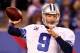 EAST RUTHERFORD, NJ - JANUARY 01: Tony Romo #9 of the Dallas Cowboys drops back to pass against the New York Giants at MetLife Stadium on January 1, 2012 in East Rutherford, New Jersey. (Photo by Jeff Zelevansky/Getty Images)
