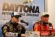 Tony Stewart and Steve Addington in the media center after Daytona win. Credit: Dwight Drum at Racetake.com
