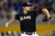MIAMI, FL - JUNE 29: Josh Johnson #55 of the Miami Marlins pitches during a game against the Philadelphia Phillies at Marlins Park on June 29, 2012 in Miami, Florida. (Photo by Sarah Glenn/Getty Images)