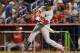 MIAMI, FL - JUNE 26: Carlos Beltran #3 of the St. Louis Cardinals hits during a game against the Miami Marlins at Marlins Park on June 26, 2012 in Miami, Florida. (Photo by Mike Ehrmann/Getty Images)