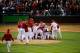 PHILADELPHIA - OCTOBER 29: The Philadelphia Phillies celebrate after they won 4-3 against the Tampa Bay Rays during the continuation of game five of the 2008 MLB World Series on October 29, 2008 at Citizens Bank Park in Philadelphia, Pennsylvania. (Photo by Jeff Zelevansky/Getty Images)