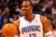 ORLANDO, FL - FEBRUARY 06: Dwight Howard #12 of the Orlando Magic smiles during the game against the Los Angeles Clippers at Amway Center on February 6, 2012 in Orlando, Florida. NOTE TO USER: User expressly acknowledges and agrees that, by downloading and or using this Photograph, user is consenting to the terms and conditions of the Getty Images License Agreement. (Photo by Sam Greenwood/Getty Images)