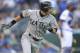 KANSAS CITY, MO - JULY 16: Ichiro Suzuki #51 of the Seattle Mariners runs to first after hitting a single against the Kansas City Royals in the first inning at Kauffman Stadium on July 16, 2012 in Kansas City, Missouri. (Photo by Ed Zurga/Getty Images)