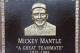 NEW YORK - MAY 02: The plaque of Mickey Mantle is seen in Monument Park at Yankee Stadium prior to the game between the New York Yankees and the Chicago White Sox on May 2, 2010 in the Bronx borough of New York City. The Yankees defeated the White Sox 12-3. (Photo by Jim McIsaac/Getty Images)
