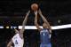 March 19, 2012; Oakland, CA, USA; Minnesota Timberwolves shooting guard Wesley Johnson (4) shoots the ball against Golden State Warriors shooting guard Brandon Rush (4) during the second quarter at Oracle Arena. Mandatory Credit: Kelley L Cox-US PRESSWIRE