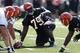 CINCINNATI, OH - MAY 11: Brandon Thompson #79 of the Cincinnati Bengals works out during a rookie minicamp at Paul Brown Stadium on May 11, 2012 in Cincinnati, Ohio. (Photo by Joe Robbins/Getty Images)