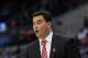 LOS ANGELES, CA - MARCH 09: Head coach Sean Miller of the Arizona Wildcats reacts in the first half while taking on the Oregon State Beavers in the semifinals of the 2012 Pacific Life Pac-12 men's basketball tournament at Staples Center on March 9, 2012 in Los Angeles, California. (Photo by Stephen Dunn/Getty Images)