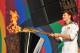 LONDON, ENGLAND - JULY 26: Coca-Cola torchbearer Tyler Rix lights the Olympic cauldron during the London 2012 Olympic Torch Relay Finale Concert in London's Hyde Park, presented by Coca-Cola on July 26, 2012 in London, United Kingdom. (Photo by Shirlaine Forrest/Getty Images)