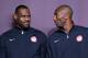LONDON, ENGLAND - JULY 27: LeBron James (L) and Kobe Bryant (R) look on during a basketball press conference ahead of the London 2012 Olympics on July 27, 2012 in London, England. (Photo by Jeff Gross/Getty Images)