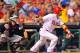 PHILADELPHIA, PA - JULY 07: Shane Victorino #8 of the Philadelphia Phillies bats against the Atlanta Braves during a MLB baseball game on July 7, 2012 at Citizens Bank Park in Philadelphia, Pennsylvania. The Braves defeated the Phillies 6-3. (Photo by Rich Schultz/Getty Images)
