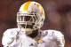 Nov 12, 2011; Fayetteville, AR, USA; Tennessee Volunteers tailback Marlin Lane (4) stands on the field during a time out in a game against the Arkansas Razorbacks at Donald W. Reynolds Razorback Stadium. Arkansas defeated Tennessee 49-7. Mandatory Credit: Beth Hall-US PRESSWIRE