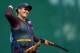 LONDON, ENGLAND - JULY 29: Kimberly Rhode of the United States reacts while competing in the Women's Skeet Shooting final on Day 2 of the London 2012 Olympic Games at The Royal Artillery Barracks on July 29, 2012 in London, England. (Photo by Lars Baron/Getty Images)